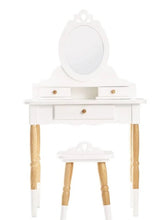 Vanity Table and chair of organic wood. For your little one!