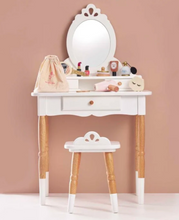 Vanity Table and chair of organic wood. For your little one!