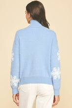 MOCK NECK SNOWFLAKE SWEATER - 6790WS: LIGHT BLUE / S