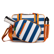 Lola Pickleball Tote: Green/White Stripe