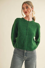 LONG PUFF SLEEVE SWEATER CARDIGAN MSW11018: Red / S