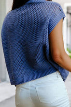 USA Flag Graphic Short Sleeve Sweater Top | S-XL : Sky Blue / L