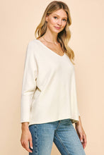 SOFT V NECK KNIT SWEATER - 5035W: GARNET / S