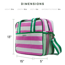 Lola Pickleball Tote: Green/White Stripe