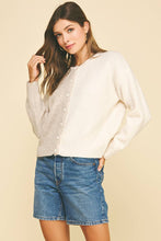 COLOR BLOCK BUTTON DOWN CARDIGAN - 6758WS: LT GREY/CHARCOAL / SM ML