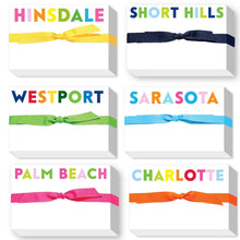 RAINBOW BIG & BOLD CUSTOM NOTEPAD: BLUE/GREEN RAINBOW NAVY RIBBON