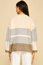 COLORBLOCK SOFT YARN SWEATER - 6296W: CREAM / L