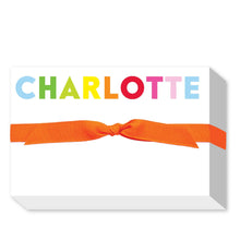 RAINBOW BIG & BOLD CUSTOM NOTEPAD: BLUE/GREEN RAINBOW NAVY RIBBON