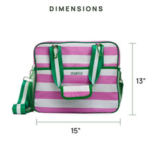 Lola Pickleball Tote: Green/White Stripe