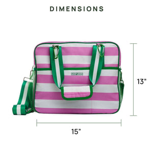 Lola Pickleball Tote: Green/White Stripe