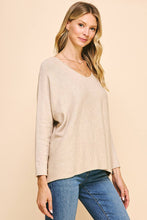 SOFT V NECK KNIT SWEATER - 5035W: GARNET / M