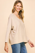 SOFT V NECK KNIT SWEATER - 5035W: GARNET / M