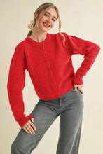 LONG PUFF SLEEVE SWEATER CARDIGAN MSW11018: Red / M