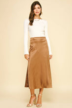 SLIKY BLOCK DETAILED MIDI SKIRTS - 6540SB: CAMEL / M