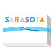 RAINBOW BIG & BOLD CUSTOM NOTEPAD: BLUE/GREEN RAINBOW NAVY RIBBON