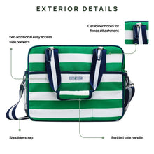 Lola Pickleball Tote: Green/White Stripe