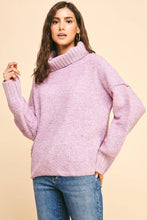 TURTLE NECK LONG SLEEVES SWEATER - 5476W: DUSTY PINK / S