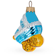 Newborn Baby Boy in a Stroller Glass Ornament