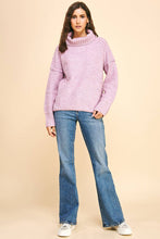 TURTLE NECK LONG SLEEVES SWEATER - 5476W: DUSTY PINK / S