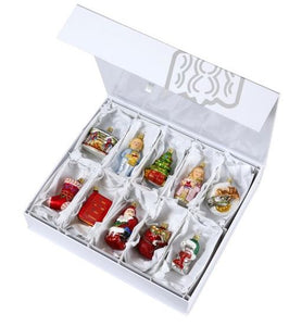 Twas the Night Before Christmas ornament set Germany Inge-glas