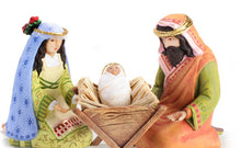 Patience Brewster MacKenzie-Childs Nativity holy family, angel on high, palm tree, shepherd girl