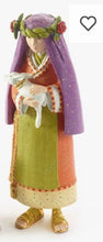Patience Brewster MacKenzie-Childs Nativity holy family, angel on high, palm tree, shepherd girl
