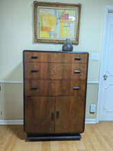 Streamlined Art Deco Iconic 1930s tall chest by Donald Deskey for Valentine-Seavers furniture.