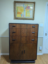 Streamlined Art Deco Iconic 1930s tall chest by Donald Deskey for Valentine-Seavers furniture.