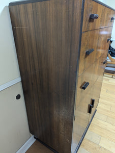 Streamlined Art Deco Iconic 1930s tall chest by Donald Deskey for Valentine-Seavers furniture.