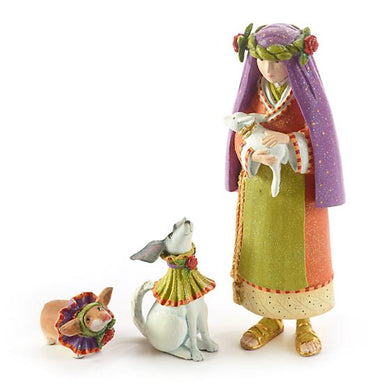 Shepherd Girl with Collie and Corgie