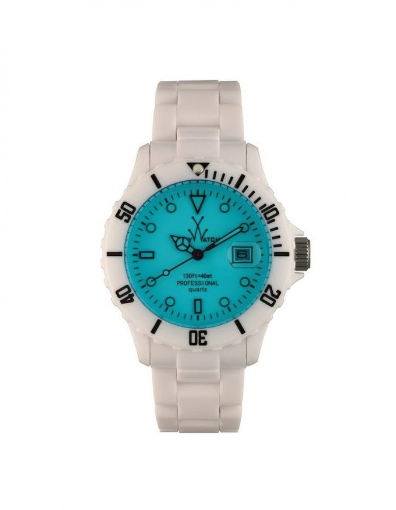 ToyWatch White/Blue Plasteramic Ladies Watch FLO1WHLB