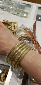 Light Gold Flexible Jelly Bangle Set