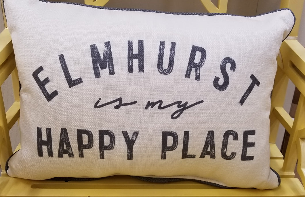 Elmhurst is my Happy Place Lumbar pillow