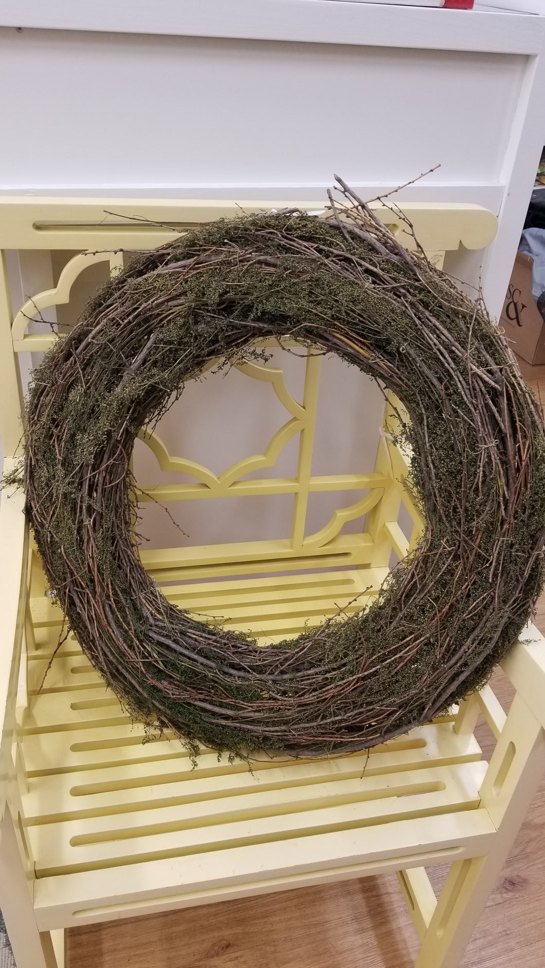 Twig Wreath with dry greens