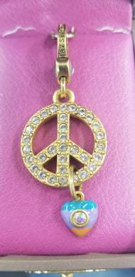 Jay Strongwater Peace Sign w/Heart Charm