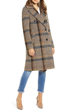 Knee length plaid coat