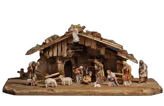 15 Piece Hand Carved Italian Nativity Set