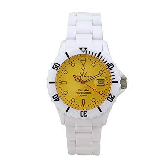 ToyWatch White/Yellow Plasteramic Ladies Watch FLO1WHYL