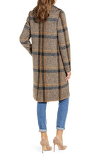 Knee length plaid coat