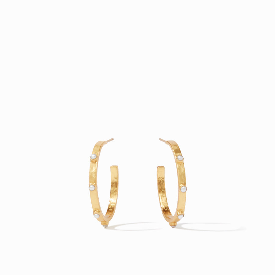 Julie Vos Crescent Stone Hoop