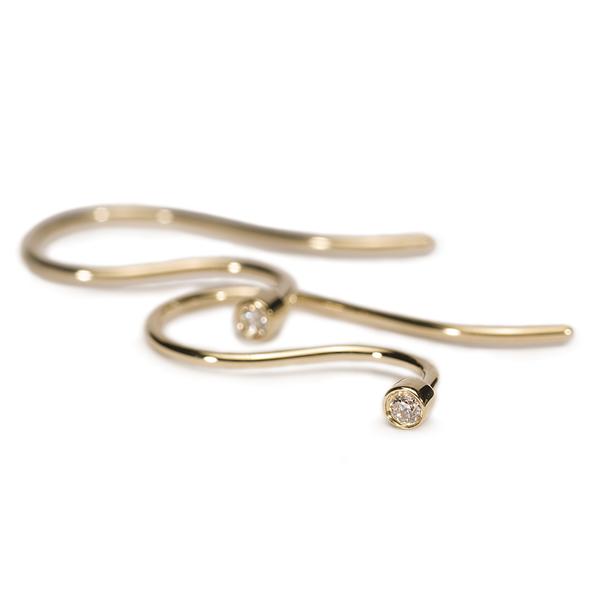 Earring Hooks, Silver & Diamond