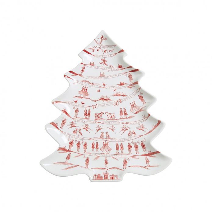 Country Estate Winter Frolic Ruby Tree Platter 12 Days of Christmas