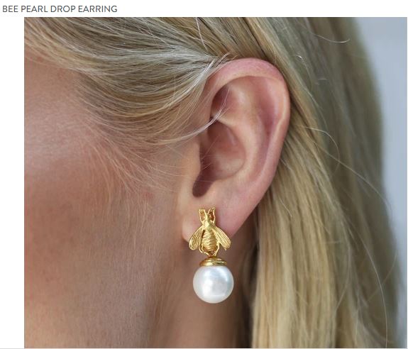 Julie Vos Bee Pearl Drop Earrings