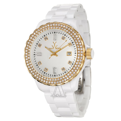 ToyWatch White Plasteramic Ladies Watch with Gold Face PCLS25PG