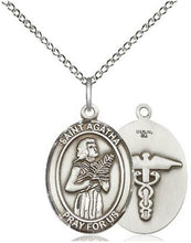 St Rita or St Agatha Sterling Silver medal with chain
