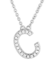 Pave cz block letter necklace  chose your initial