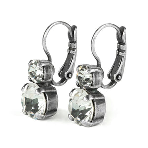 Mariana On a Clear Day Stacked Silver Drop Earrings