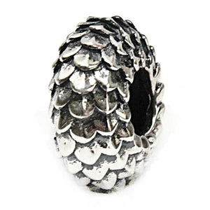 Elfbeads silver Scales bead