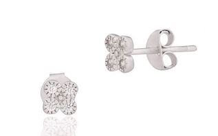 Tiny Clover Stud Earring - Silver