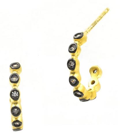 Bezel Ear Huggie Earrings